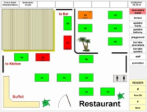 XENIA restaurant point of sale: Touch - table layout